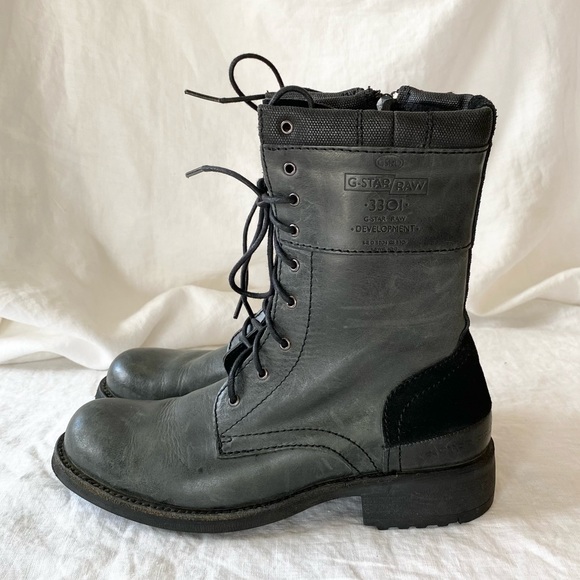 G-Star Raw Leather Combat Boots - Picture 4 of 13